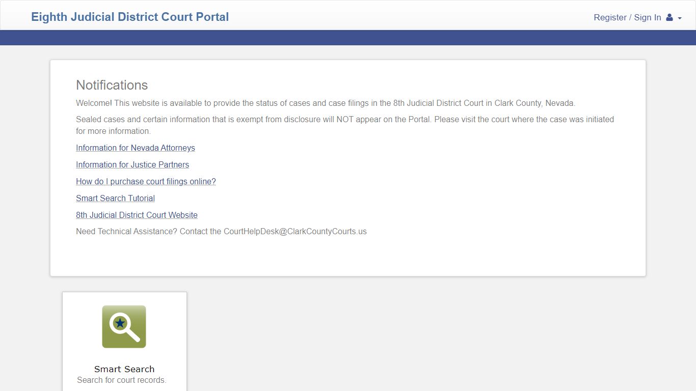 Eighth Judicial District Court Portal